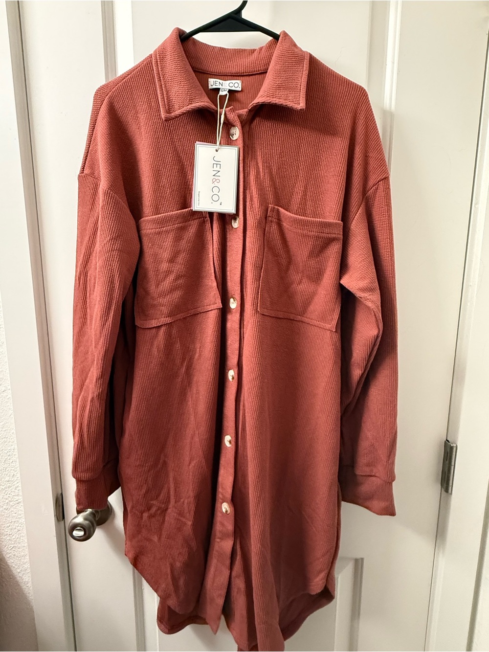 NWT Jen & Co Mauve Oversized Knit Shacket S/M